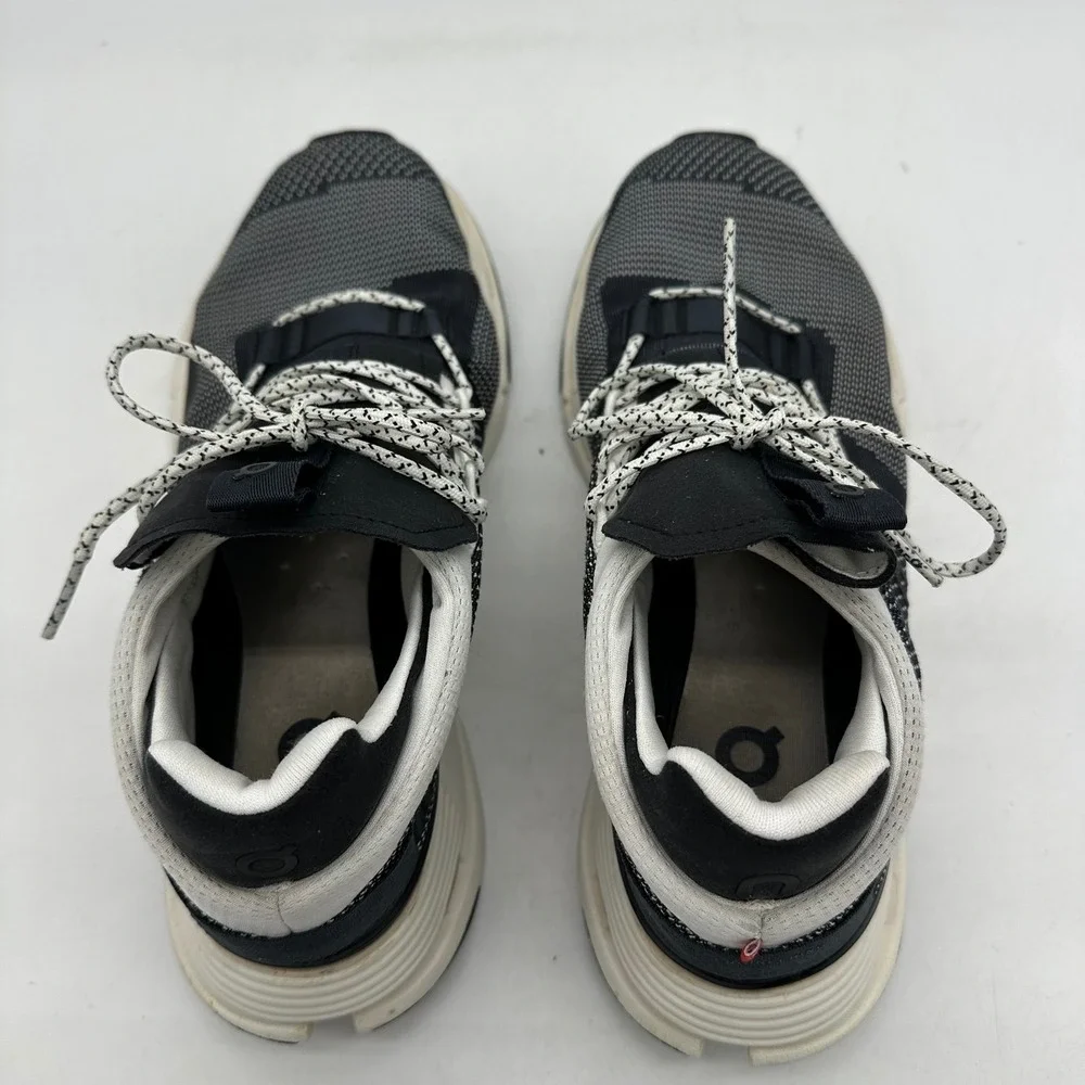 On Running 26.99677 Womens Size 9.5 Black White Cloudnova Sneaker Athletic Shoes